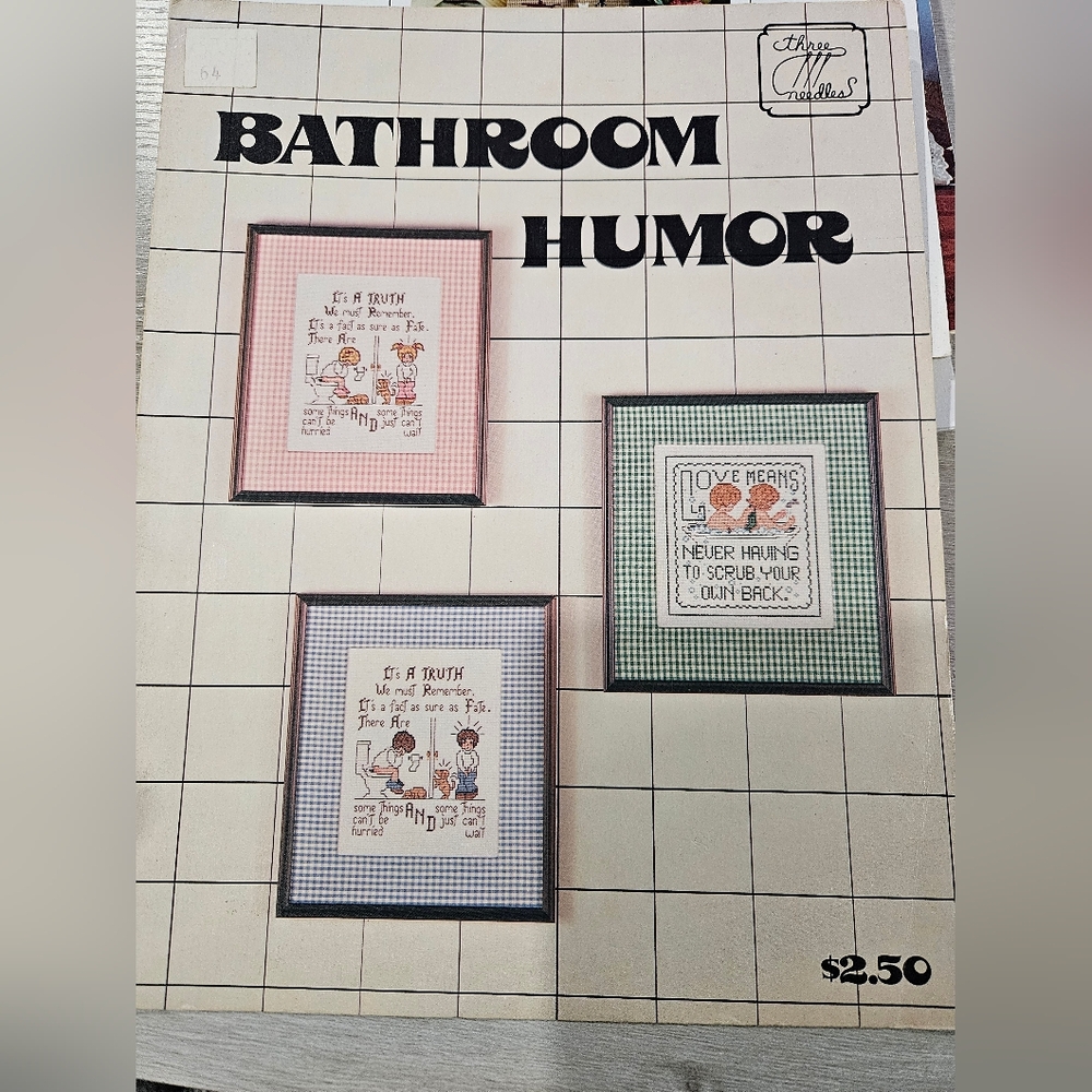 Three Needles Bathroom Humor Counted Cross Stitch Charted Designs